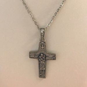Pope Francis Good Shepherd Cross Crucifix Necklace